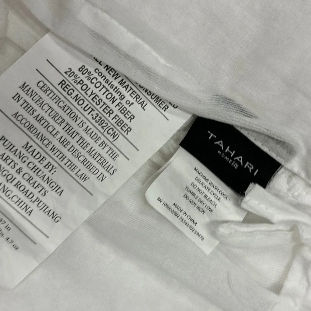 Tahari Home King Quilted Cotton Pillow‎ Shams Set White